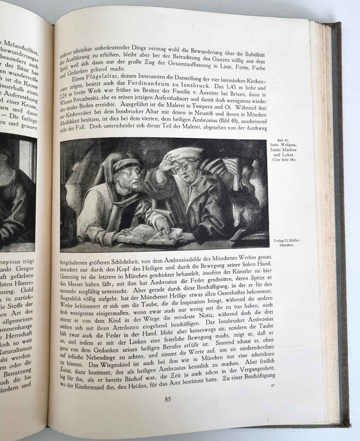 Michael Pacher und die Seinen, Buch von 1913, Innenseite mit Illustration