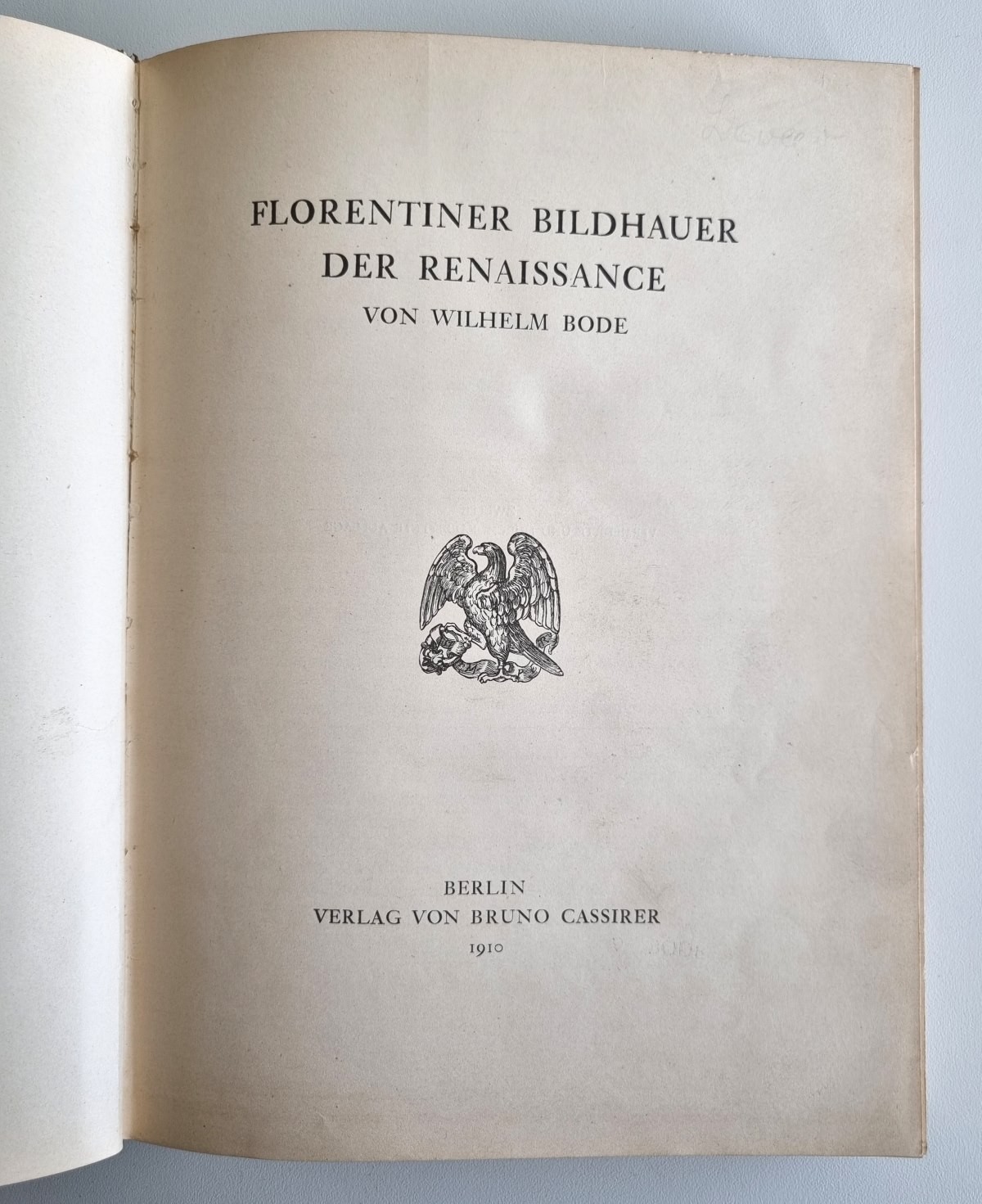Florentiner Bildhauer der Reaissance von 1910, Haupttitel