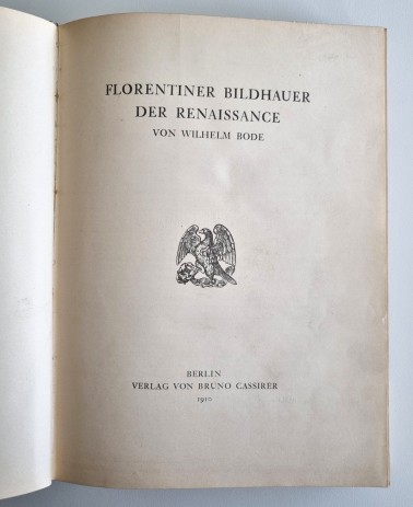 Florentiner Bildhauer der Reaissance von 1910, Haupttitel