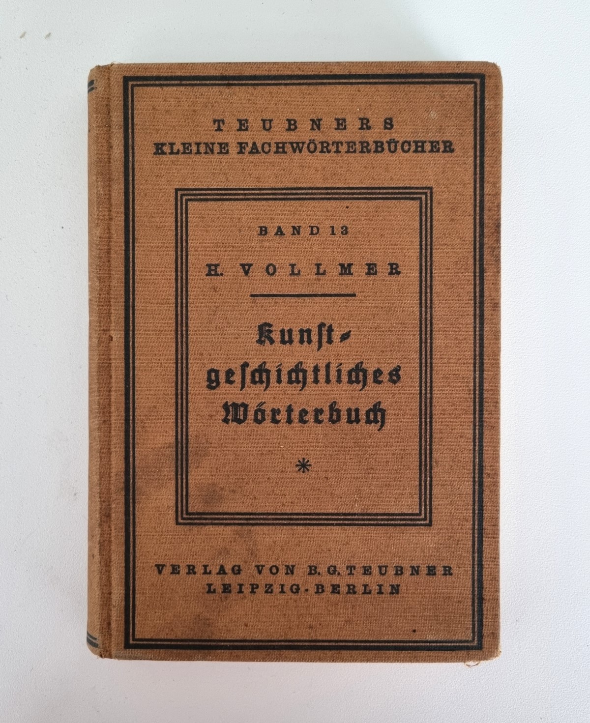 Kunstgeschichtliches Wörterbuch 1928 von Hans Vollmer