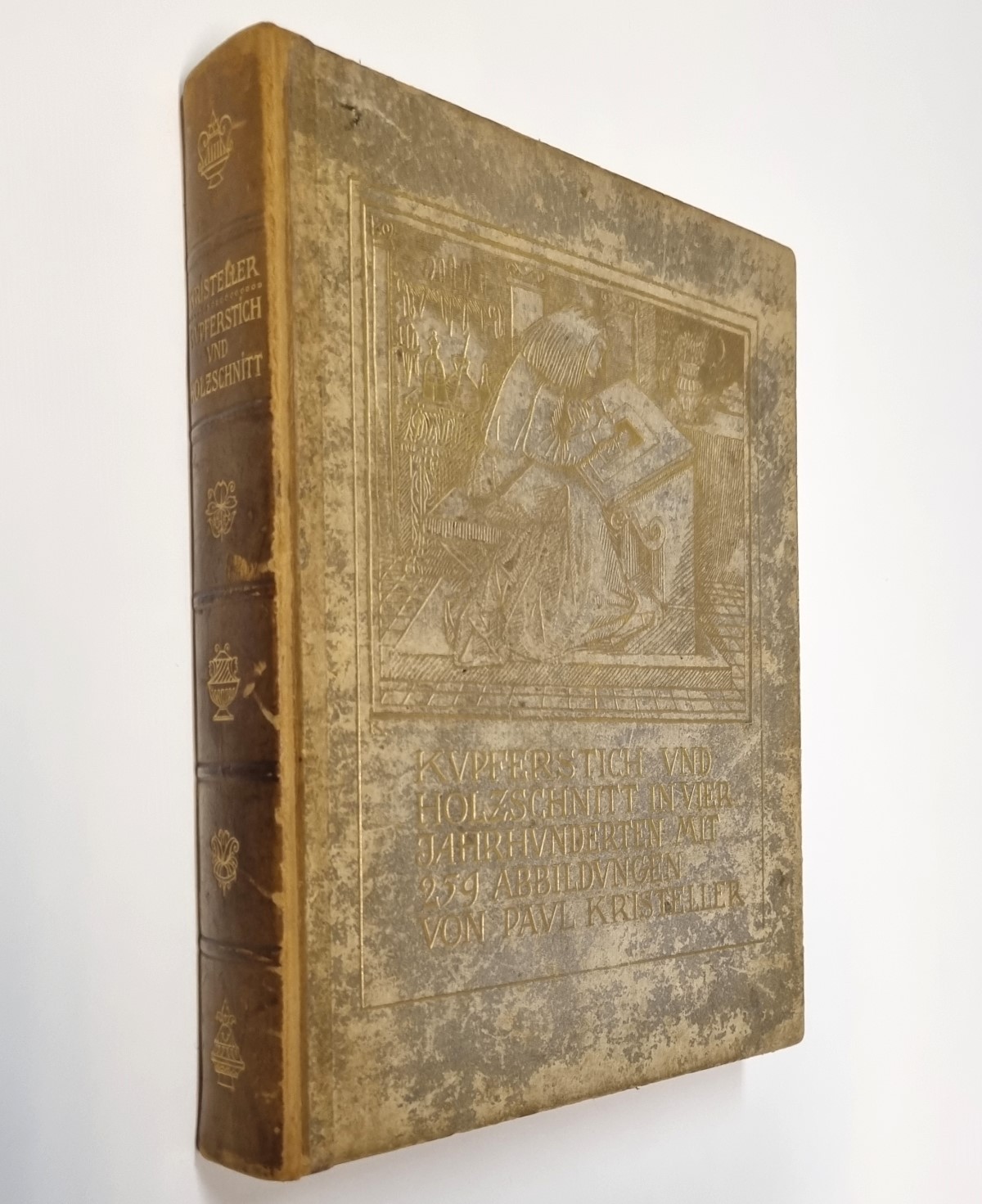 Buch Kupferstich und Holzschnitt in vier Jahrhunderten, Halbledereinband