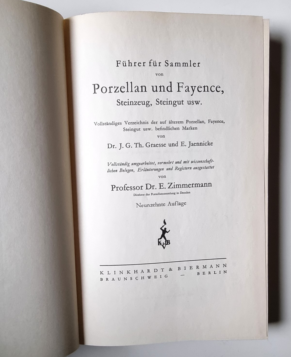 Führer für Sammler von Porzellan, Haupttitel