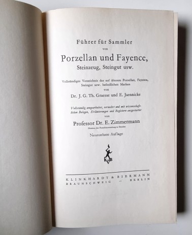 Führer für Sammler von Porzellan, Haupttitel