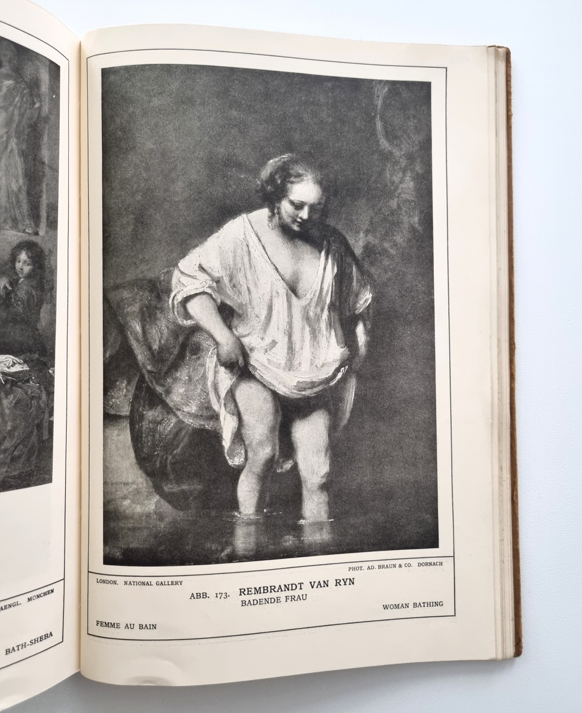 Das weibliche Schönheitsideal in der Malerei, Buch 1912, Abb. 173 Badende Frau von Rembrandt