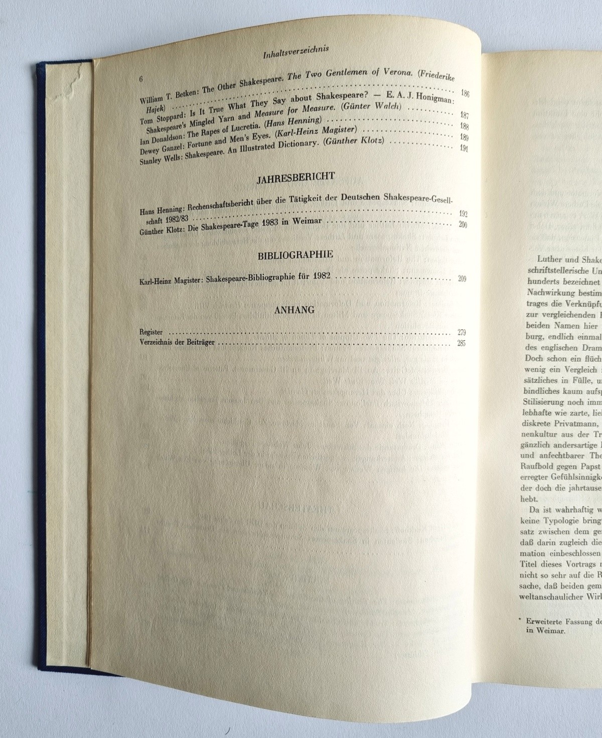 Shakespeare-Jahrbuch Band 120 - 1984, Inhaltsverzeichnis 2