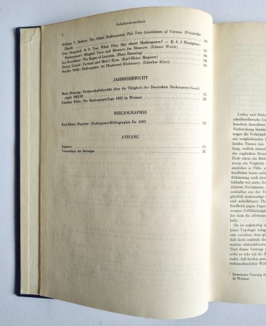 Shakespeare-Jahrbuch Band 120 - 1984, Inhaltsverzeichnis 2