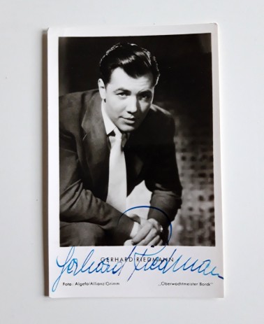 Autogramm Gerhard Riedmann mit Signatur, 1955