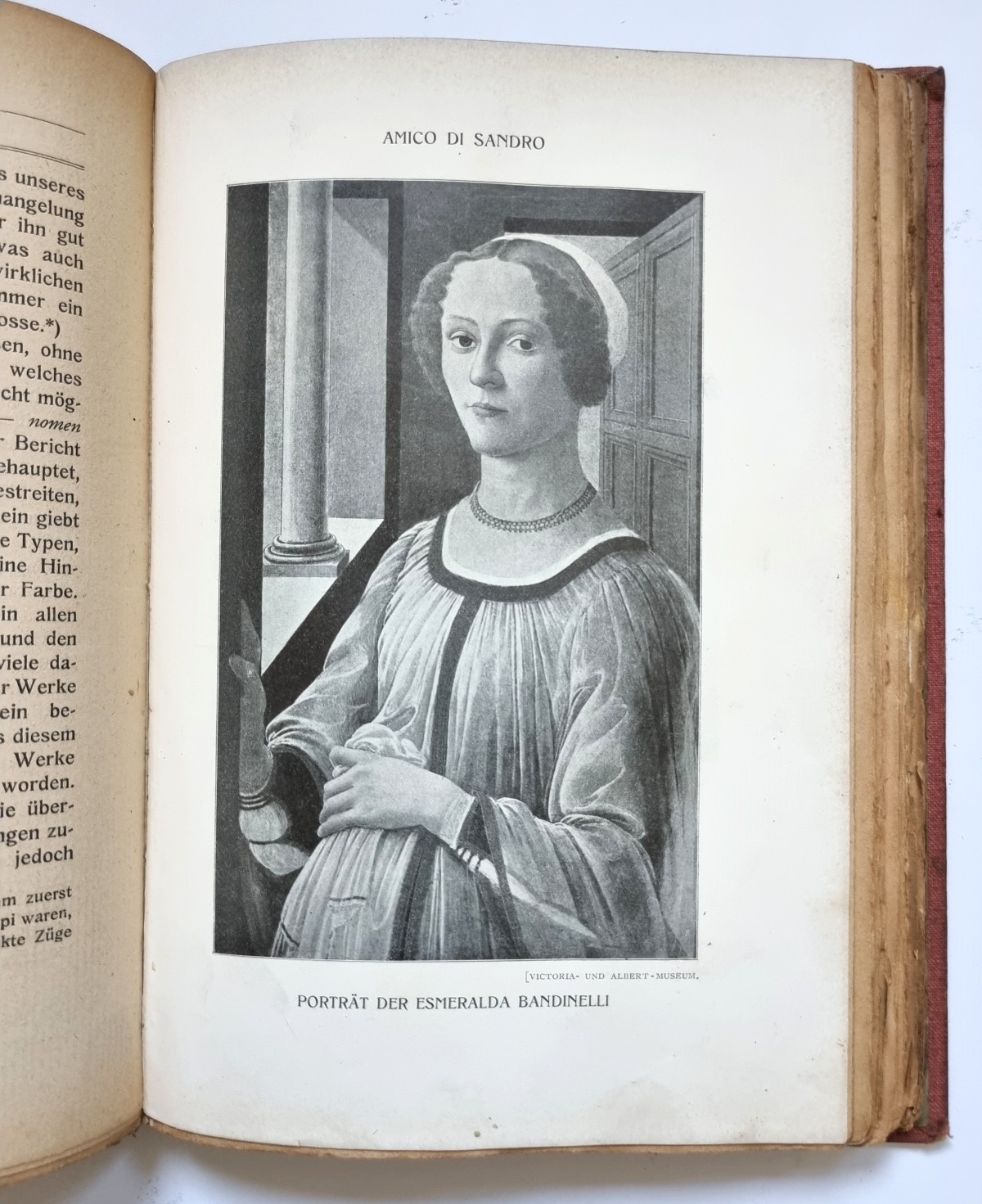 Italienische Kunst von Bernhard Berenson, buch von 1902, Bildtafel Porträt der Esmaralda Bandinelli von Amico di Sandro
