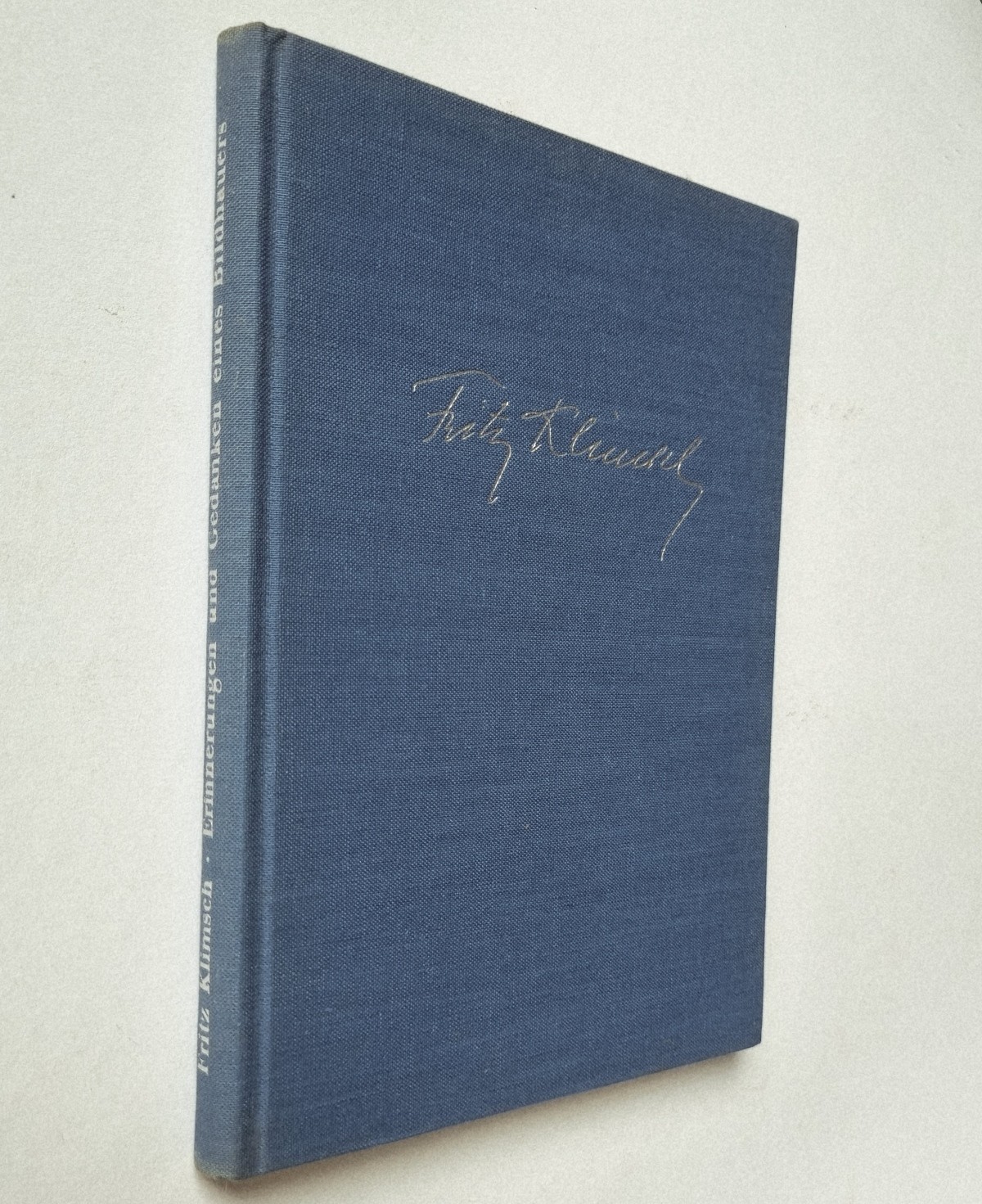 Fritz Klimsch, Erinnerungen und Gedanken eines Bildhauers, Buch von 1952, Einband