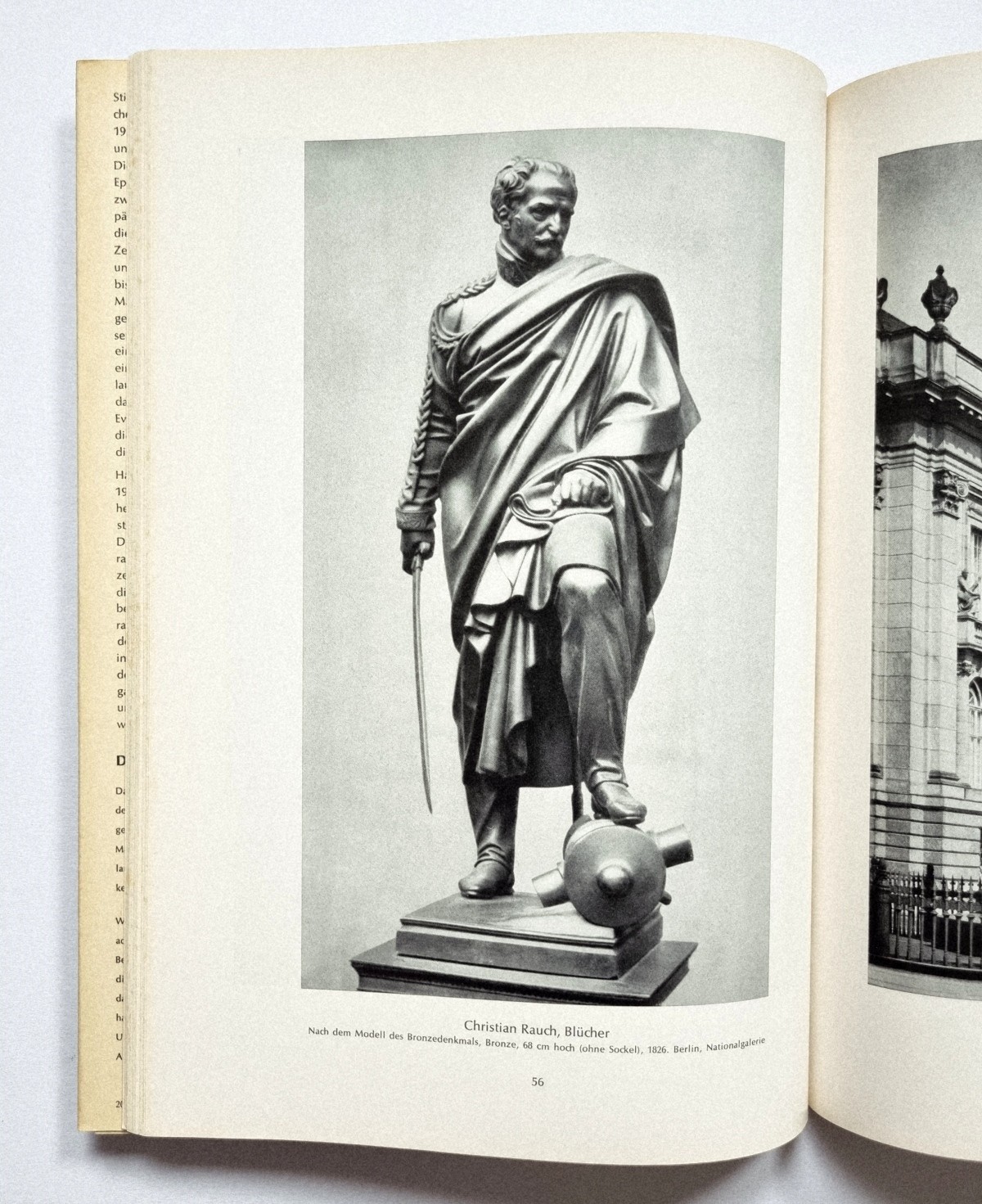 Plastik des 19. Jahrhunderts, Buchseite 56 Statue Blücher, Die Blauen Bücher 1961