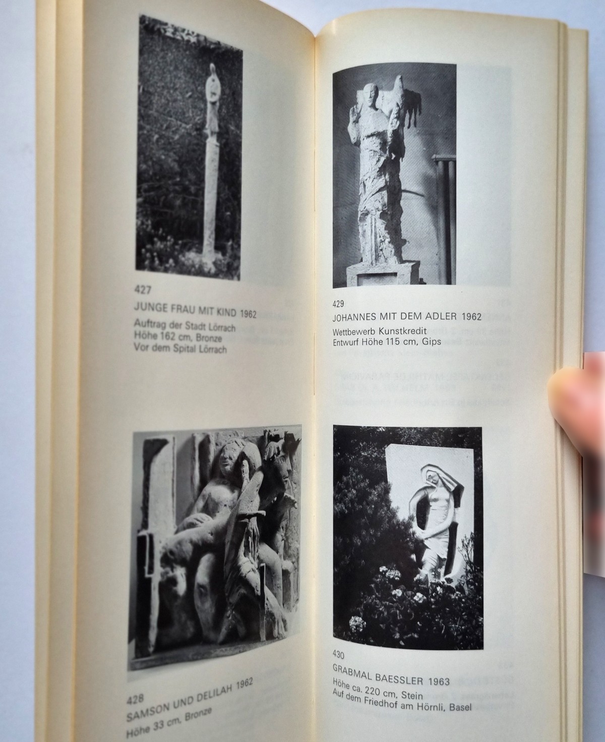 Skulpturenkatalog Alexaner Zschokke 1921 - 1974, Buchseiten 198-199
