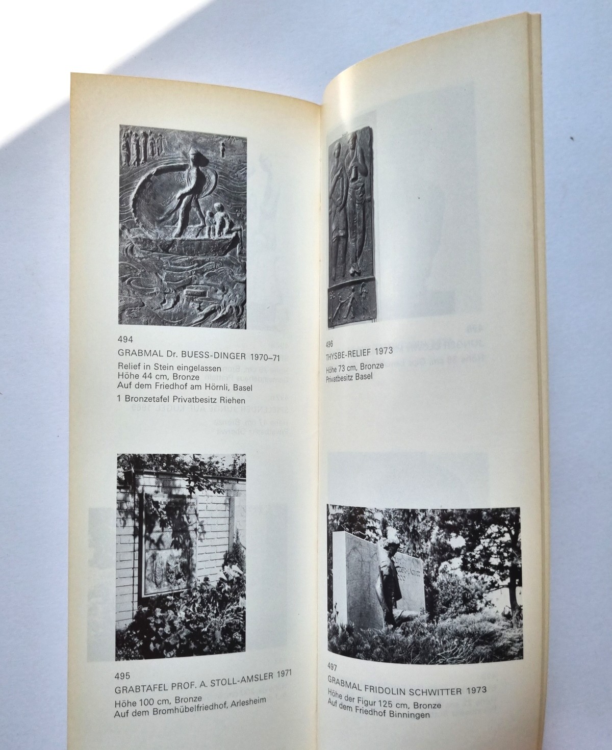 Skulpturenkatalog Alexaner Zschokke 1921 - 1974, Buchseiten 228-229