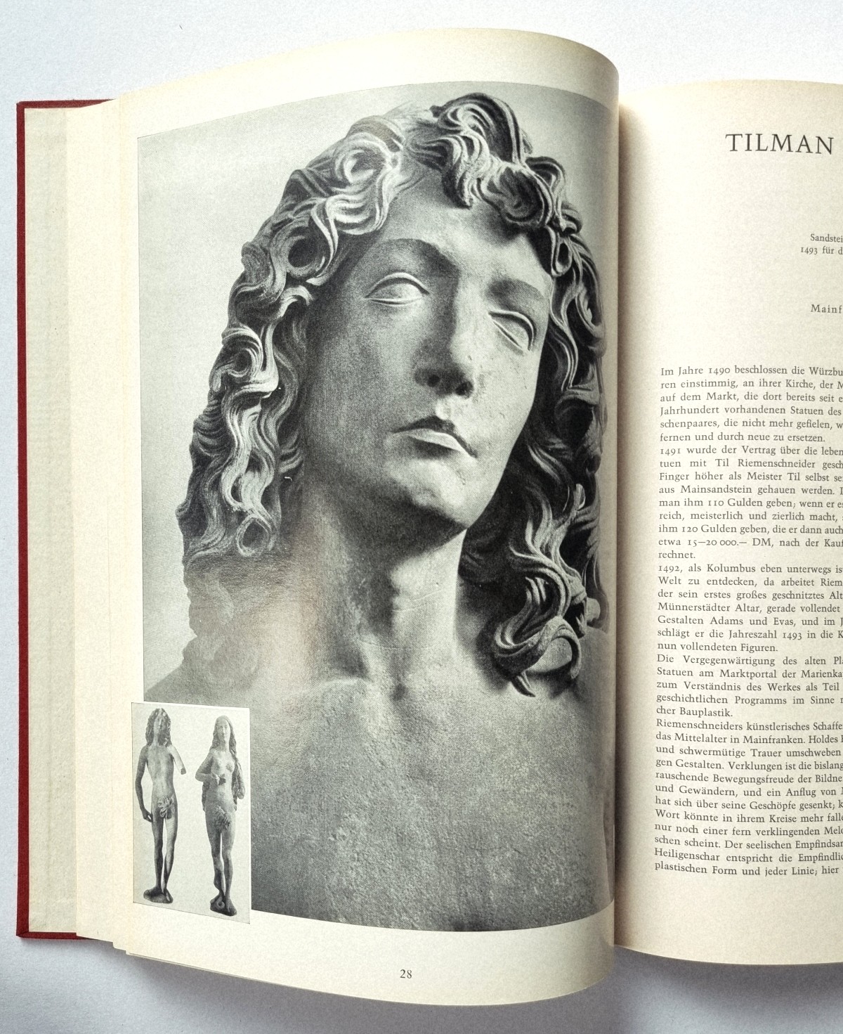 Alte und moderne Plastik, Buch von 1967, Bildtafel Adam und Eva von T. Riemenschneider