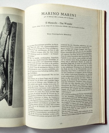 Alte und moderne Plastik, Buch von 1967, Text zu Plastik Il Miracolo - Das Wunder