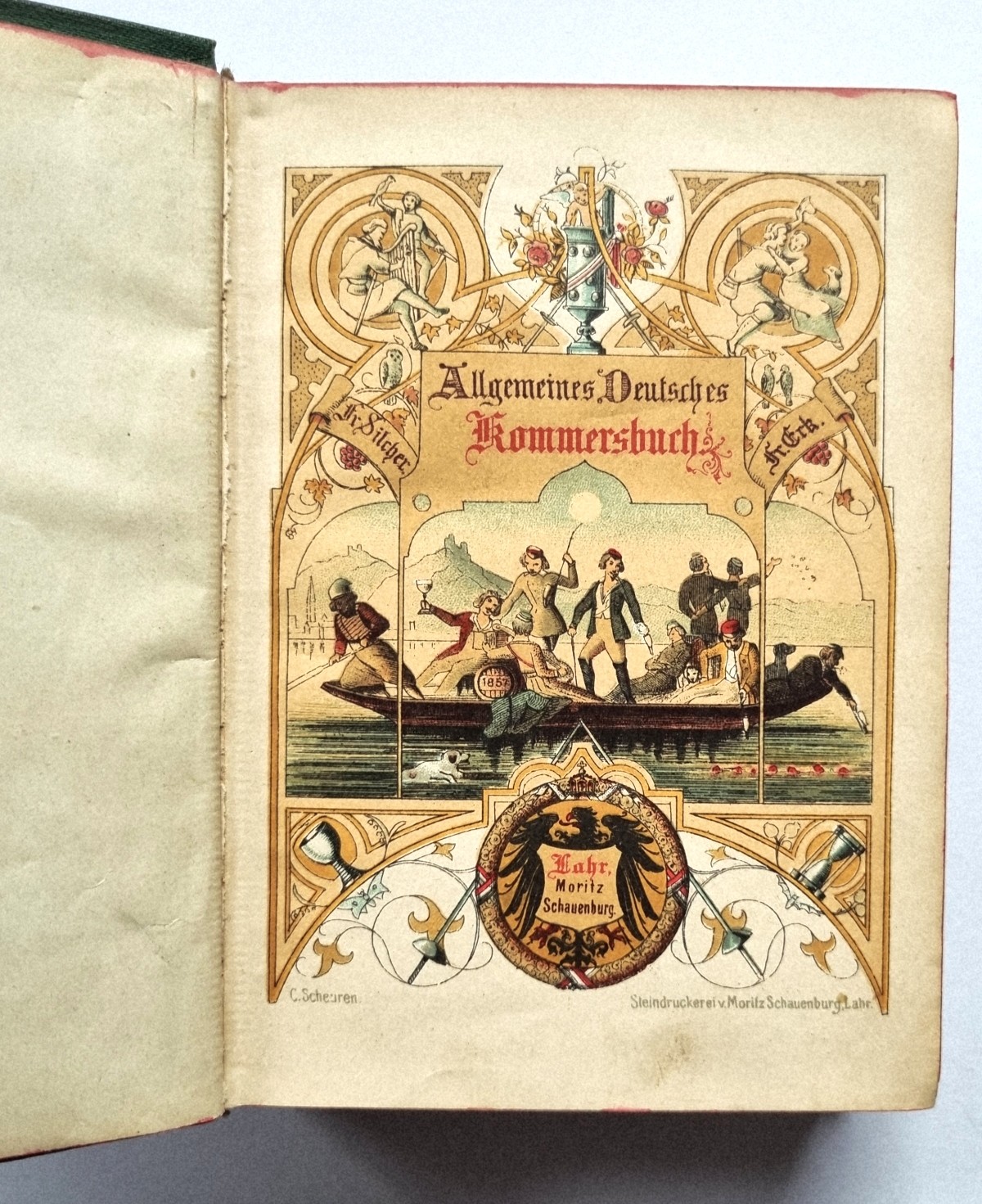 Allgemeines deutsches Kommersbuch 81-85. Aufl., Titel mit Farblithograpie