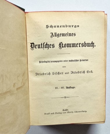 Schauenburgs Allgemeines deutsches Kommersbuch 81.-85. Aufl., Haupttitel