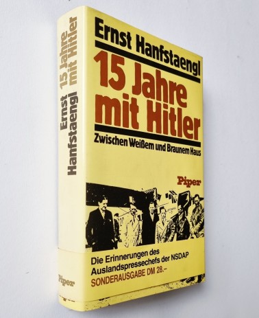 Buch Erinnerungen von Ernst Hanfstaengl, 15 Jahre mit Hitler. Einband Schutzumschlag