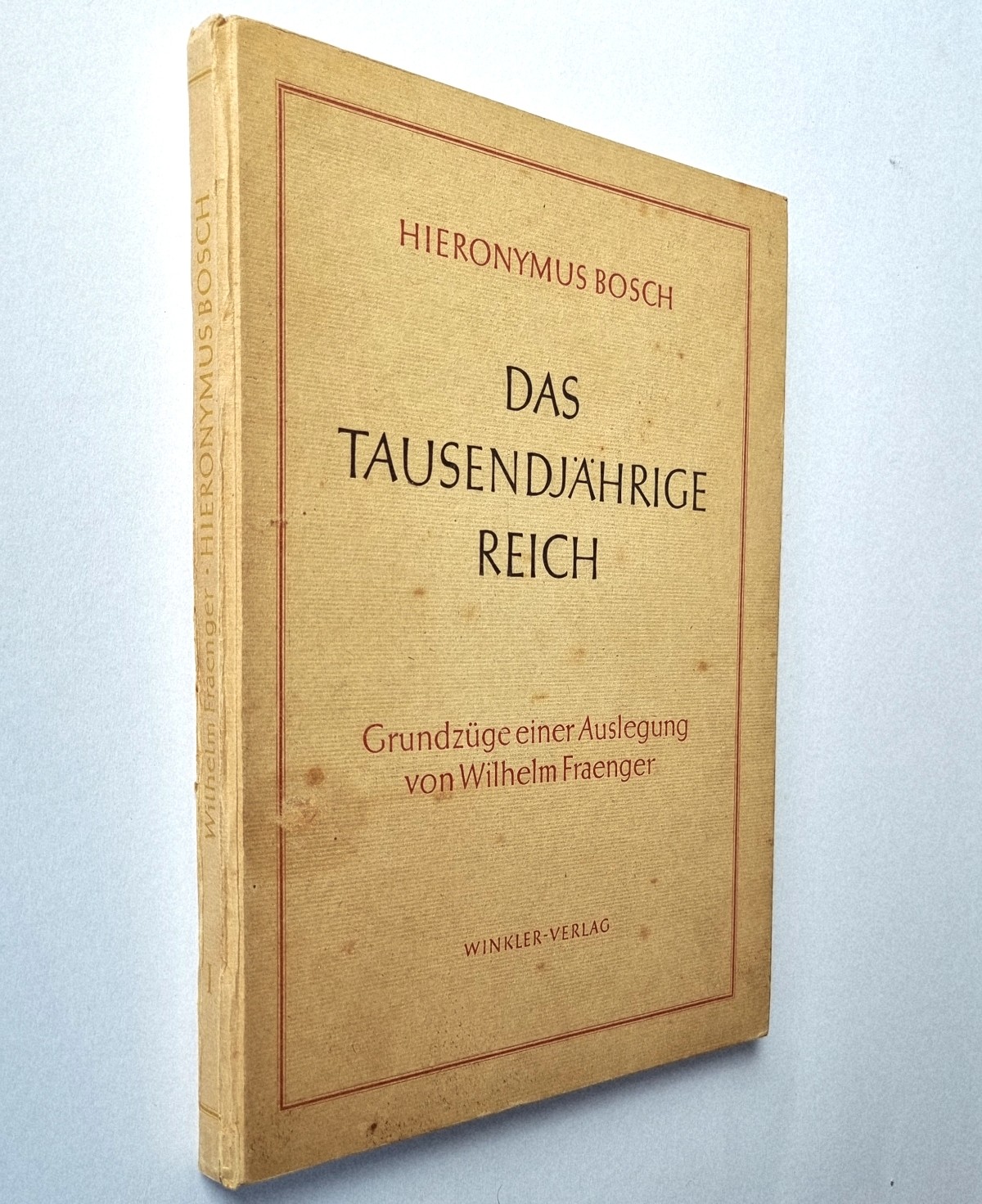 Hieronymus Bosch. Das Tausendjährige Reich. Buch von 1947. Einband