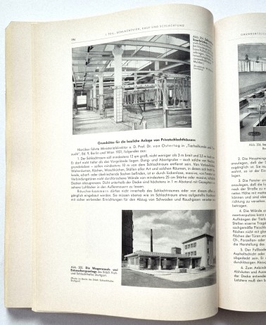 Der praktische Fleischer Band 1 von 1956, Buchseite 194 Schlachthof