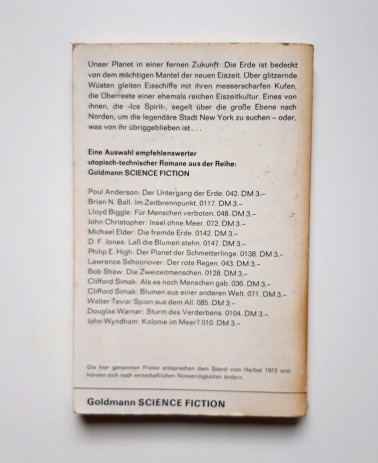 Sci-Fi-Roman Eiszeit 4000 Rückseite